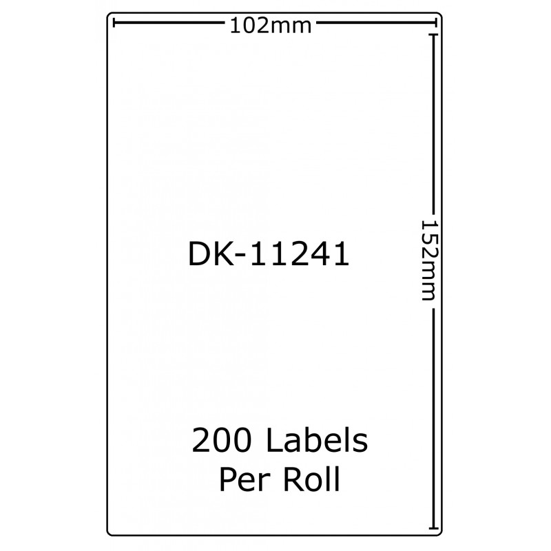 Compatible Brother White Address Labels DK-11241 102mm x 152mm (Pack Of 20)